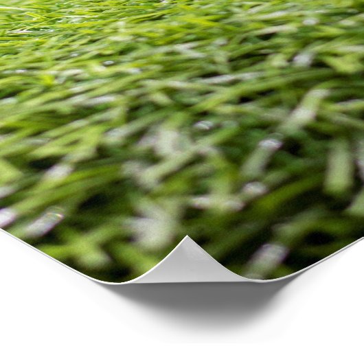 ゴルフボールは緑の草の背景ポー上のティー上にある ポスター (角)