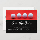 ゴルフボールは赤い背景にある ポストカード (正面/裏面)