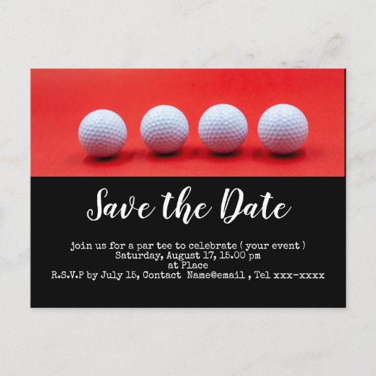 ゴルフボールは赤い背景にある ポストカード (正面)
