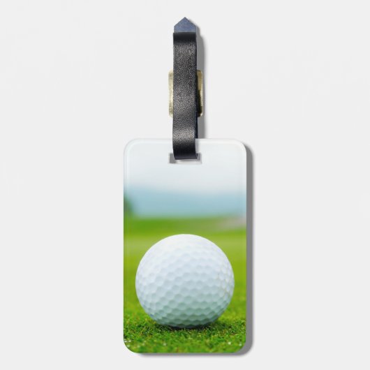 ゴルフボールは、独自の文字またはモノグラムグリーンを追加 ラゲッジタグ (裏面縦)