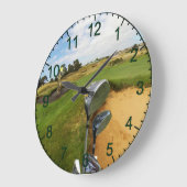 ゴルフボールをキャッチするワニ、壁時計 ラージ壁時計 (傾斜)