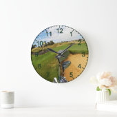 ゴルフボールをキャッチするワニ、壁時計 ラージ壁時計 (ホーム)