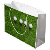 ゴルフボールをグリーンでゴルファーに喜ぶ引退 ラージペーパーバッグ (裏面アングル)