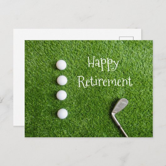 ゴルフボールをグリーンに置いたゴルファーへの引退 ポストカード (正面/裏面)