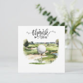 ゴルフボールをティー上に置いたゴルフサンキューカード サンキューカード (スタンド正面)