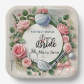 ゴルフボールをテーマにしたゴルフブライダルシャワー ペーパープレート (正面)