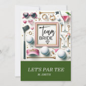 ゴルフボールをテーマにしたゴルフブライダルシャワー 招待状 (正面)