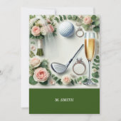 ゴルフボールをテーマにしたゴルフブライダルシャワー 招待状 (正面)