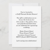 ゴルフボールをテーマにしたゴルフブライダルシャワー 招待状 (裏面)