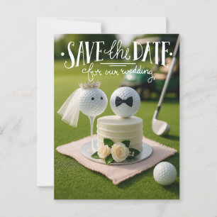 ゴルフボールを使った結婚式のセーブ・ザ・デート ポストカード