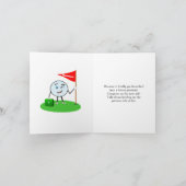 ゴルフボールを口笛で囲む新しい仕事のユーモアおめでとう カード (内部)