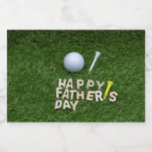 ゴルフボールを持つゴルファーにとって幸せな父親の日 スパークリングワインラベル (シングルラベル)