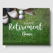 ゴルフボールを持つゴルファーへのゴルフの幸せな退職 ゲストブック (正面)
