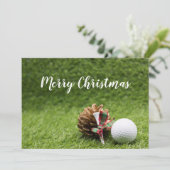 ゴルフボールを持つゴルファーへのメリークリスマスカード シーズンカード (スタンド正面)