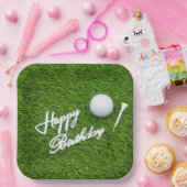 ゴルフボールを用いたゴルファーへのゴルフハッピーバースデー ペーパープレート (パーティー)