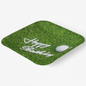 ゴルフボールを用いたゴルファーへのゴルフハッピーバースデー ペーパープレート (傾斜あり)