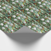 ゴルフボールアンドティークリスマスホリデイテーマ ラッピングペーパー (角)