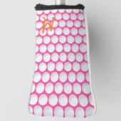 ゴルフボールイニシャルピンクホワイトオレンジスポーツ名門私立校風の ゴルフヘッドカバー (回転90)