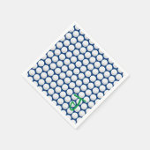 ゴルフボールイニシャルブルーホワイトグリーンモダンゴルファー スタンダードカクテルナプキン (角)