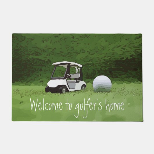 ゴルフボールウェルカム付きゴルフカート ドアマット (正面)