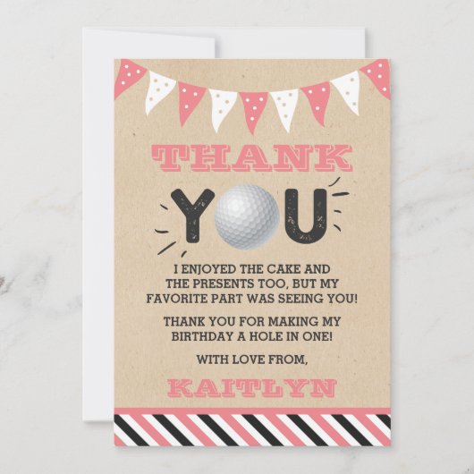 ゴルフボールエージ誕生日 サンキューカード (正面)