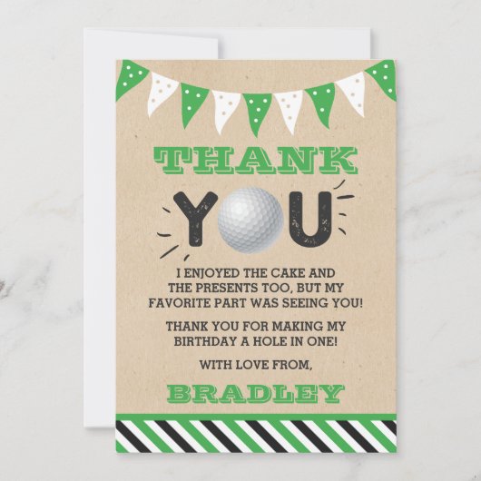 ゴルフボールエージ誕生日 サンキューカード (正面)
