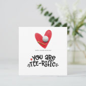 ゴルフボールオンゴルフバレンタインデー赤いハート シーズンカード (スタンド正面)