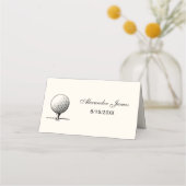 ゴルフボールオンティーエスコートカード座席表アイボリー プレイスカード (正面)