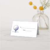 ゴルフボールオンティーエスコートカード座席表ブルー プレイスカード (裏面)