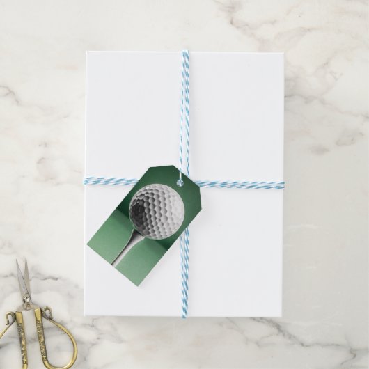 ゴルフボールオンティーギフトラベル ギフトタグ (より糸付き)