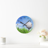 ゴルフボールオンティー ラウンド壁時計 (ホーム)