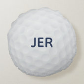 ゴルフボールカスタムオスのシルエット可愛いブルー ラウンドクッション (裏面)