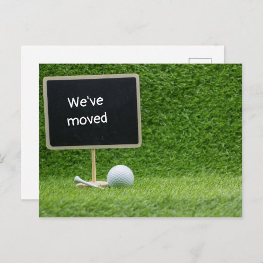 ゴルフボールカードと一緒に新しい家に移動しました ポストカード (正面/裏面)