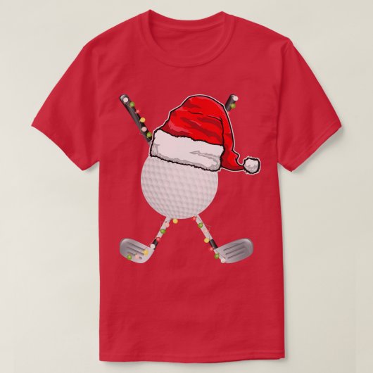 ゴルフボールクリスマスサンタハットおもしろいクリスマスゴルファーPa Tシャツ (デザイン正面)