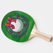 ゴルフボールクリスマスリースオングリーン 卓球ラケット (横)