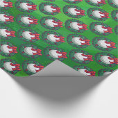 ゴルフボールクリスマスリースパターン ラッピングペーパー (角)