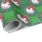 ゴルフボールクリスマスリースパターン ラッピングペーパー (ロールコーナー)