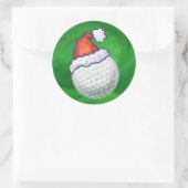 ゴルフボールクリスマス帽子 ラウンドシール (バッグ)