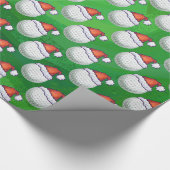 ゴルフボールクリスマス帽子 ラッピングペーパー (角)