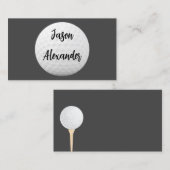 ゴルフボールクリーンなミニマリストのグレーと白カスタム色 名刺 (正面/裏面)