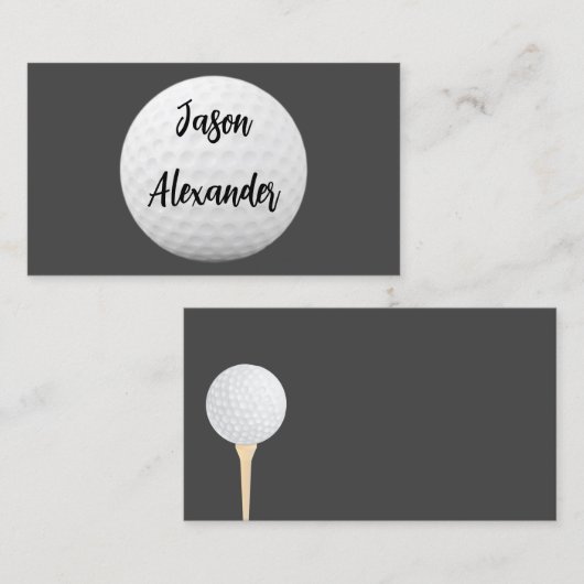 ゴルフボールクリーンなミニマリストのグレーと白カスタム色 名刺 (正面/裏面)