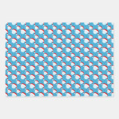 ゴルフボールサンタズハット&スノーフレークカラフル ラッピングペーパーシート (正面2)