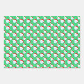 ゴルフボールサンタズハット&スノーフレークカラフル ラッピングペーパーシート (正面)