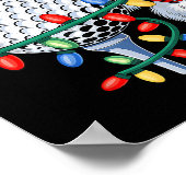 ゴルフボールサンタハットクリスマスおもしろいクリスマスボーイズ男性 ポスター (角)