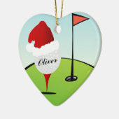 ゴルフボールサンタハットクリスマス セラミックオーナメント (左)