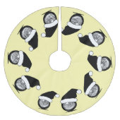 ゴルフボールサンタハットクリスマス ブラッシュドポリエステルツリースカート (正面)