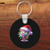 ゴルフボールサンタハットメンズウィメンズクリスマスゴルフX キーホルダー (正面)