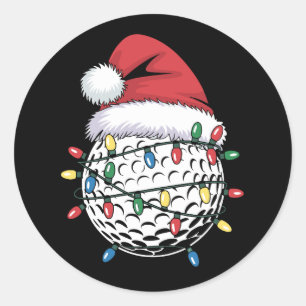 ゴルフボールサンタ帽子クリスマスゴルフXmasライト ラウンドシール