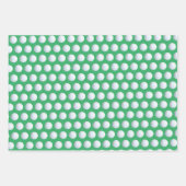 ゴルフボールスポーツパターングリーンホワイト&イエロー ラッピングペーパーシート (正面)