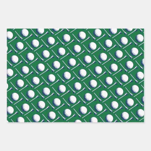ゴルフボールティースディンプルモダンゴルフおもしろい ラッピングペーパーシート (正面)